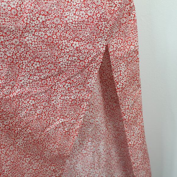 Birgitte Herskind Ryan Red Liberty Floral Organic Cotton Midi Dress Cottagecore - Picture 9 of 12